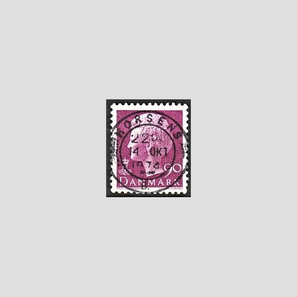 FRIMRKER DANMARK | 1974 - AFA 562 - Dronning Margrethe - 90 re violet - Pragt Stemplet