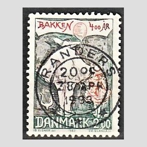 FRIM�RKER DANMARK | 1983 - AFA 766 - Dyrehavsbakken 400 �r - 2,00 Kr. flerfarvet - Pragt Stemplet