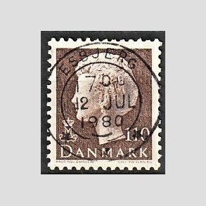 FRIMRKER DANMARK | 1979 - AFA 677 - Dronning Margrethe - 110 re brun - Pragt Stemplet