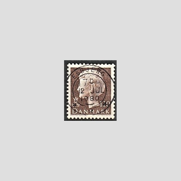 FRIMRKER DANMARK | 1979 - AFA 677 - Dronning Margrethe - 110 re brun - Pragt Stemplet