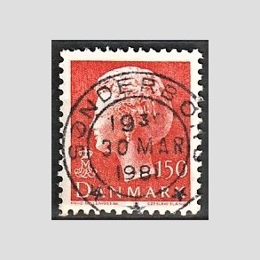 FRIMRKER DANMARK | 1981 - AFA 721 - Dronning Margrethe - 150 re orange - Pragt Stemplet