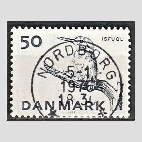 FRIM�RKER DANMARK | 1975 - AFA 601 - Truede dyr - 50 �re gr�bl� - Pragt Stemplet Nordborg