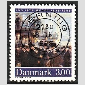 FRIM�RKER DANMARK | 1988 - AFA 913 - Industrir�det 150 �r - 3,00 Kr. flerfarvet - Pragt Stemplet Herning