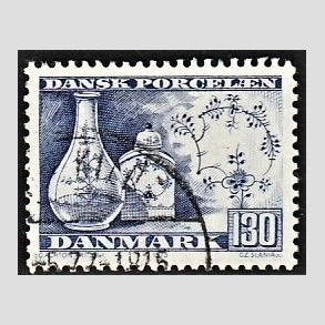 FRIMRKER DANMARK | 1975 - AFA 590 - Dansk porceln - 130 re bl - Alm. god gennemsnitskvalitet - Stemplet (Photo eksempel)
