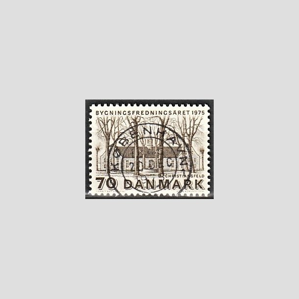 FRIMRKER DANMARK | 1975 - AFA 591 - Bygningsfredning - 70 re brun - Pragt Stemplet