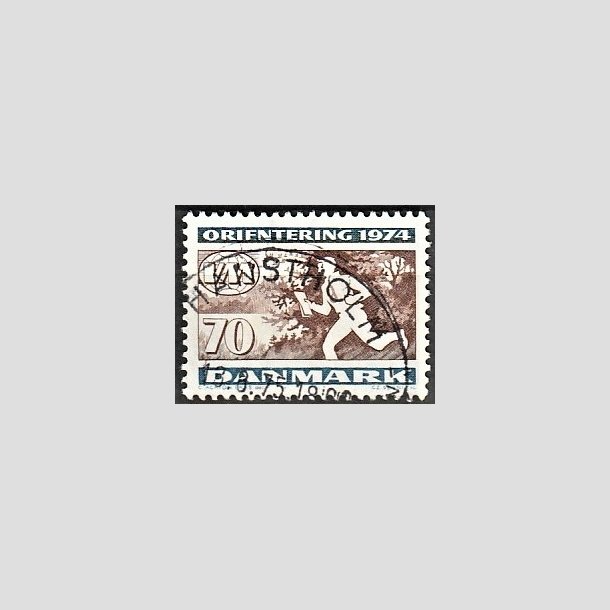 FRIMRKER DANMARK | 1974 - AFA 575 - Orienteringslb WM - 70 re flerfarvet - Pragt Stemplet