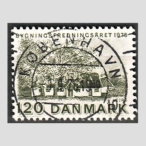 FRIM�RKER DANMARK | 1975 - AFA 592 - Bygningsfredning - 120 �re gr�n - Pragt Stemplet K�benhavn
