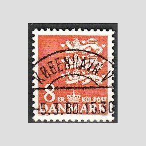 FRIMRKER DANMARK | 1979 - AFA 681 - Rigsvben 8 Kr. orange - Pragt Stemplet
