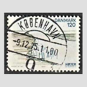FRIM�RKER DANMARK | 1975 - AFA 600 - S�nderjylland - 120 �re m�rkgr�n/m�rkbl� - Pragt Stemplet K�benhavn