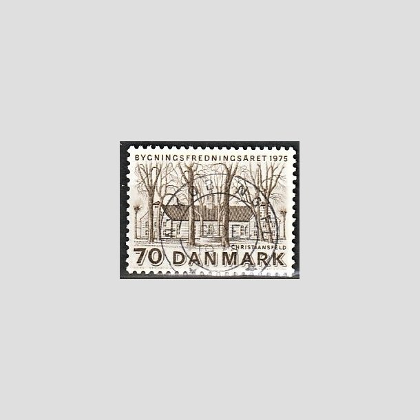 FRIMRKER DANMARK | 1975 - AFA 591 - Bygningsfredning - 70 re brun - Pragt Stemplet