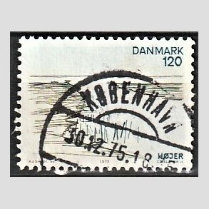 FRIM�RKER DANMARK | 1975 - AFA 600 - S�nderjylland - 120 �re m�rkgr�n/m�rkbl� - Pragt Stemplet K�benhavn