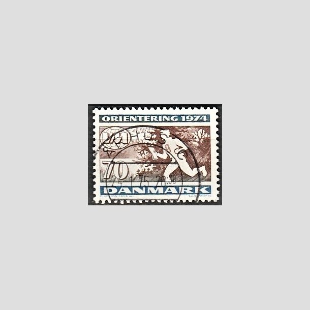 FRIMRKER DANMARK | 1974 - AFA 575 - Orienteringslb WM - 70 re flerfarvet - Pragt Stemplet rhus C