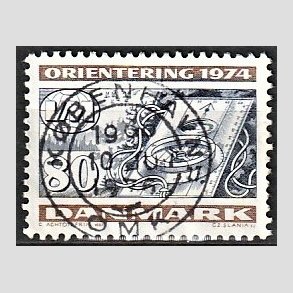 FRIM�RKER DANMARK | 1974 - AFA 576 - Orienteringsl�b WM - 80 �re flerfarvet - Pragt Stemplet