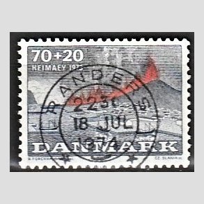 FRIMRKER DANMARK | 1973 - AFA 549 - Heimay vulkanudbrud - 70 + 20 re bl/gr/rd - Lux Stemplet