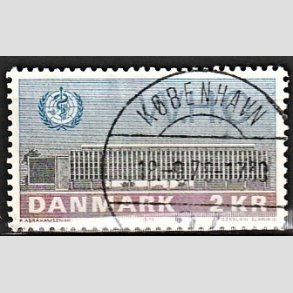 FRIM�RKER DANMARK | 1972 - AFA 533 - W.H.O - 2 Kr. bl�/r�d/gr�n - Lux Stemplet