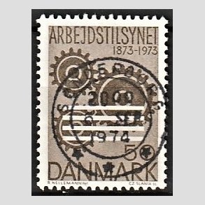 FRIM�RKER DANMARK | 1973 - AFA 543 - Arbejderbeskyttelse - 50 �re brun - Pragt Stemplet