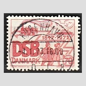 FRIM�RKER DANMARK | 1972 - AFA 525 - D.S.B 125 �r - 70 �re r�d - Pragt Stemplet