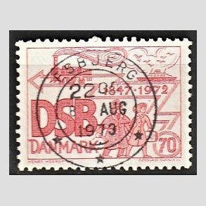 FRIM�RKER DANMARK | 1972 - AFA 525 - D.S.B 125 �r - 70 �re r�d - Pragt Stemplet