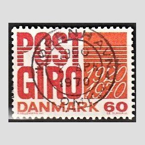 FRIMRKER DANMARK | 1970 - AFA 493 - Postgirotjenesten 50 r - 60 re rd/gulorange - Pragt Stemplet Kbenhavn