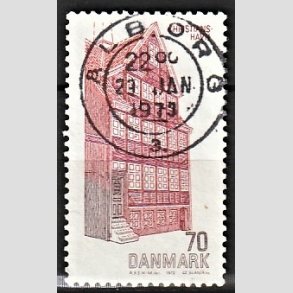 FRIM�RKER DANMARK | 1972 - AFA 540 - Dansk bygningskunst - 70 �re r�d/brun/brunr�d - Pragt Stemplet �lborg