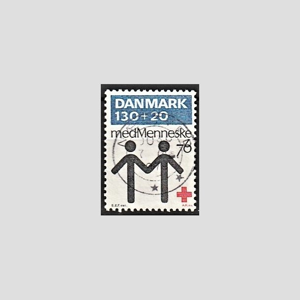 FRIMRKER DANMARK | 1976 - AFA 612 - Dansk Rde Kors 100 r. - 130 + 20 re bl/rd/sort - Lux Stemplet