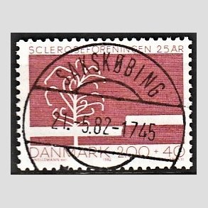 FRIMRKER DANMARK | 1982 - AFA 746 - Scleroseforeningen 25 r. - 2,00 Kr. + 40 re rd - Pragt Stemplet