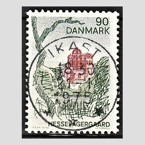 FRIM�RKER DANMARK | 1974 - AFA 569 - Landsdelsserie Fyn - 90 �re flerfarvet - Pragt Stemplet Ikast