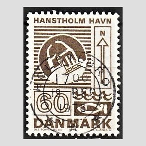 FRIM�RKER DANMARK | 1972 - AFA 535 - Trafiktekniske anl�g - 60 �re brun - Pragt Stemplet Holstrebro