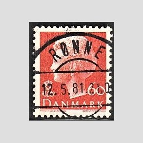 FRIMRKER DANMARK | 1974 - AFA 572 - Dronning Margrethe - 60 re orange - Pragt Stemplet Rnne