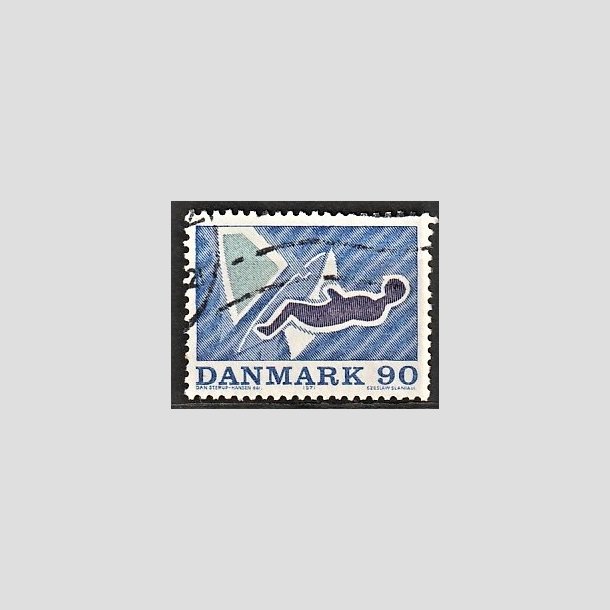 FRIMRKER DANMARK | 1971 - AFA 519 - Sportsudgave - 90 re bl/brunviolet/grn - Alm. god gennemsnitskvalitet - Stemplet (Photo eksempel)