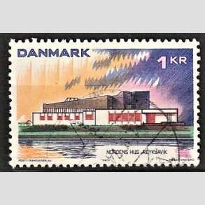 FRIMRKER DANMARK | 1973 - AFA 548 - Nordens hus. - 1 Kr. flerfarvet - Alm. god gennemsnitskvalitet - Stemplet (Photo eksempel)