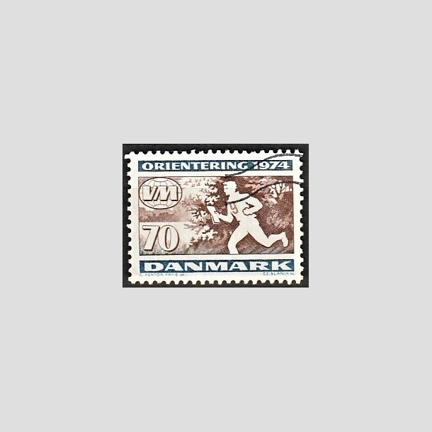 FRIMRKER DANMARK | 1974 - AFA 575 - Orienteringslb WM - 70 re flerfarvet - Alm. god gennemsnitskvalitet - Stemplet (Photo eksempel)