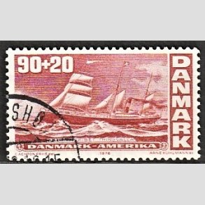 FRIMRKER DANMARK | 1976 - AFA 608 - Amerikanske uafhngighedserklring - 90 + 20 re rd - Alm. god gennemsnitskvalitet - Stemplet (Photo eksempel)