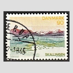 FRIMRKER DANMARK | 1977 - AFA 638 - Sydjylland - 90 re flerfarvet - Alm. god gennemsnitskvalitet - Stemplet (Photo eksempel)