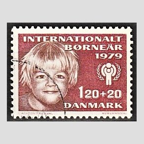 FRIMRKER DANMARK | 1979 - AFA 671 - Brner - 120 + 20 re rd/rdbrun - Alm. god gennemsnitskvalitet - Stemplet (Photo eksempel)