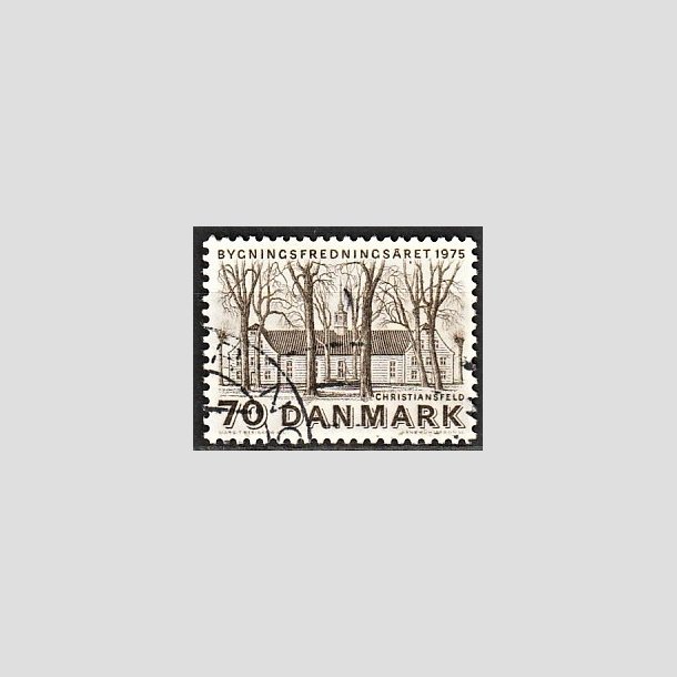 FRIMRKER DANMARK | 1975 - AFA 591 - Bygningsfredning - 70 re brun - Alm. god gennemsnitskvalitet - Stemplet (Photo eksempel)