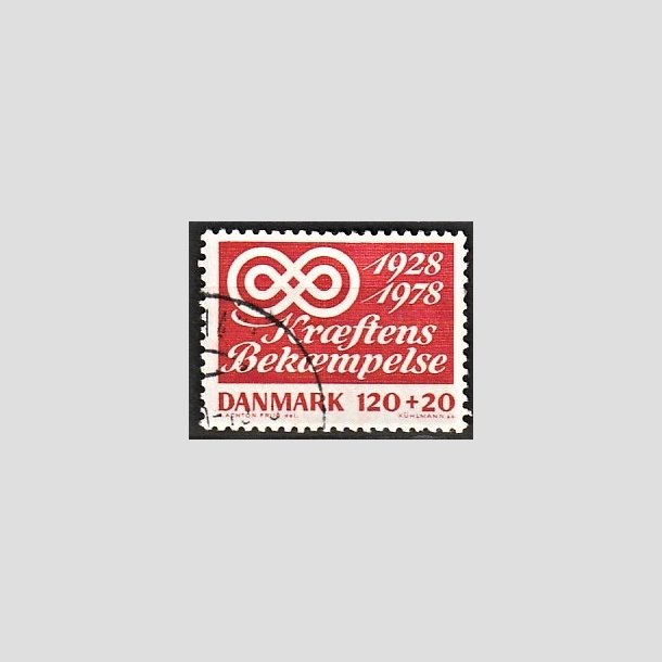 FRIMRKER DANMARK | 1978 - AFA 668 - Krftens Bekmpelse 50 r - 120 + 20 re rd - Alm. god gennemsnitskvalitet - Stemplet (Photo eksempel)
