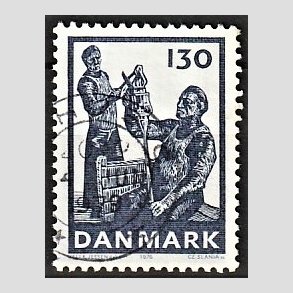 FRIMRKER DANMARK | 1976 - AFA 629 - Dansk glasproduktion - 1,30 Kr. mrkbl - Alm. god gennemsnitskvalitet - Stemplet (Photo eksempel)
