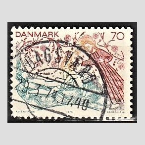 FRIM�RKER DANMARK | 1973 - AFA 556 - Kalkmalerier - 70 �re flerfarvet - Pragt Stemplet