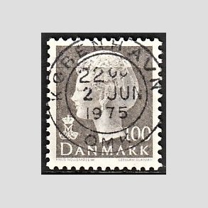 FRIMRKER DANMARK | 1975 - AFA 585 - Dronning Margrethe - 100 re gr - Pragt Stemplet Kbenhavn
