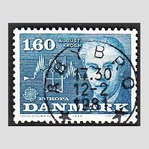 FRIM�RKER DANMARK | 1980 - AFA 696 - Europam�rker - 1,60 Kr. bl� - Pragt Stemplet