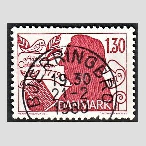 FRIM�RKER DANMARK | 1979 - AFA 690 - Adam Oehlenschl�ger - 1,30 Kr. r�d - Pragt Stemplet