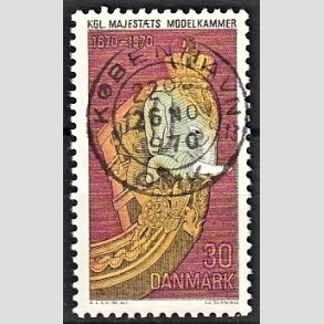 FRIM�RKER DANMARK | 1970 - AFA 498 - Orlogsmuseet 300 �r - 30 �re flerfarvet - Pragt Stemplet