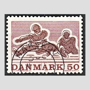 FRIM�RKER DANMARK | 1971 - AFA 517 - Sportsudgave - 50 �re r�d/r�dbrun - Lux Stemplet Nakskov