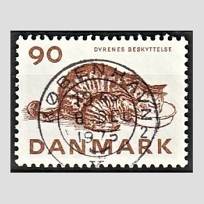 FRIM�RKER DANMARK | 1975 - AFA 605 - Dyrenes Beskyttelse 100 �r. - Pragt Stemplet