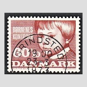 FRIMRKER DANMARK | 1971 - AFA 512 - Brnenes kontor - 60 + 10 re brunrd - Pragt Stemplet Grindsted