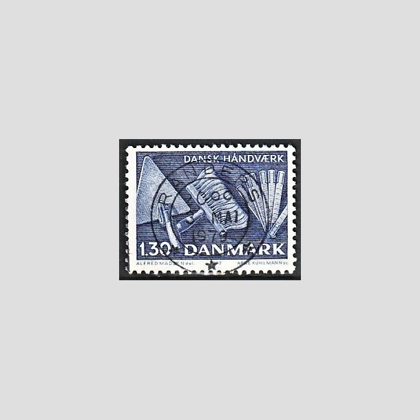 FRIMRKER DANMARK | 1977 - AFA 643 - Dansk hndvrk - 1,30 Kr. bl - Pragt Stemplet