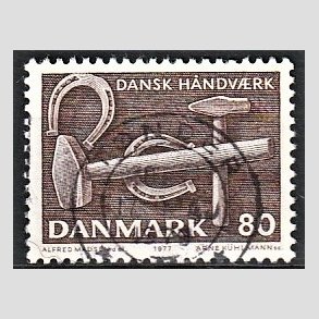 FRIM�RKER DANMARK | 1977 - AFA 641 - Dansk h�ndv�rk - 80 �re brun - Lux Stemplet T�nder