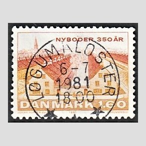 FRIM�RKER DANMARK | 1981 - AFA 726 - Nyboder 350 �r - 1,60 Kr. flerfarvet - Pragt Stemplet