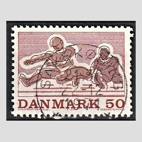 FRIM�RKER DANMARK | 1971 - AFA 517 - Sportsudgave - 50 �re r�d/r�dbrun - Lux Stemplet